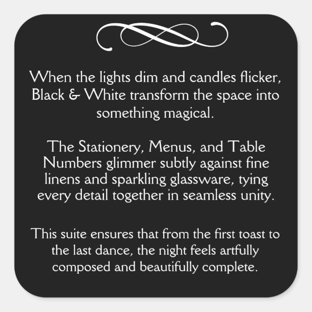 Adesivo Quadrado BW Reception (Frente)