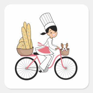 Adesivo Quadrado Bycicle Chef Art Sticker