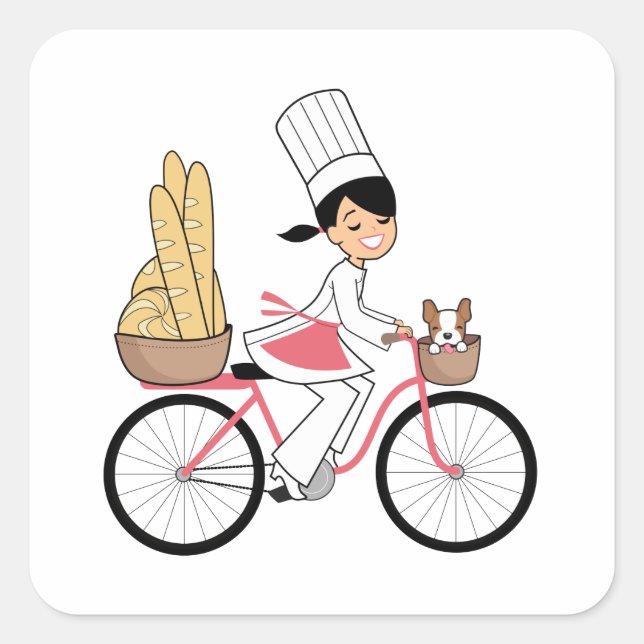 Adesivo Quadrado Bycicle Chef Art Sticker (Frente)