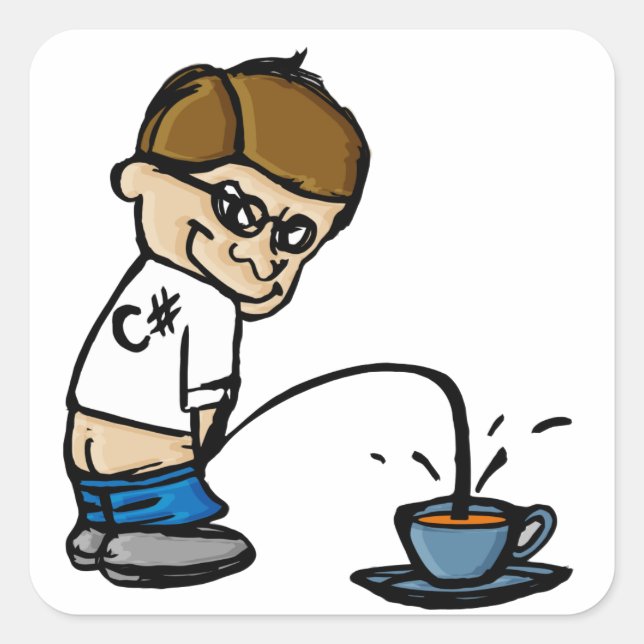 Adesivo Quadrado C# Kid Sticker (Cor) (Frente)