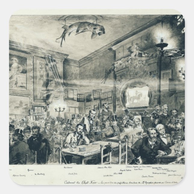 Adesivo Quadrado Cabaret du Chat Noir, 1886 (Frente)