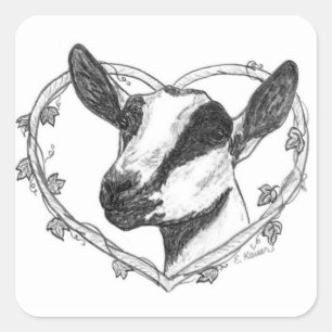 Adesivo Quadrado Cabeça alpina no coração