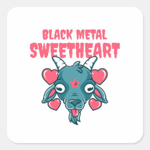 Adesivo Quadrado cabeça de cabra fofa baphomet