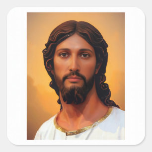 Adesivo Quadrado Cabeça de Cristo por Mark Edward Westerfield após