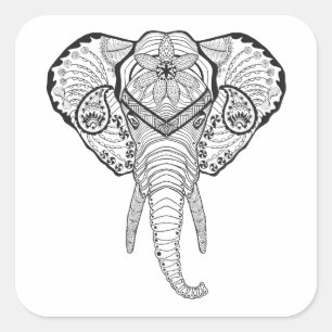 Adesivo Quadrado Cabeça de Elphant Inspirada