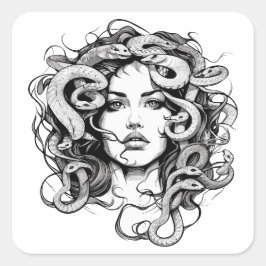 Adesivo Quadrado Cabeça de Medusa