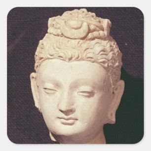Adesivo Quadrado Cabeça de um Buddha, estilo Greco-Budista