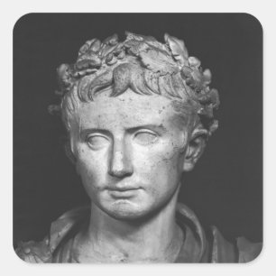 Adesivo Quadrado Cabeça do imperador Augustus