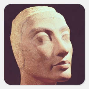 Adesivo Quadrado Cabeça inacabado de Nefertiti, reino novo