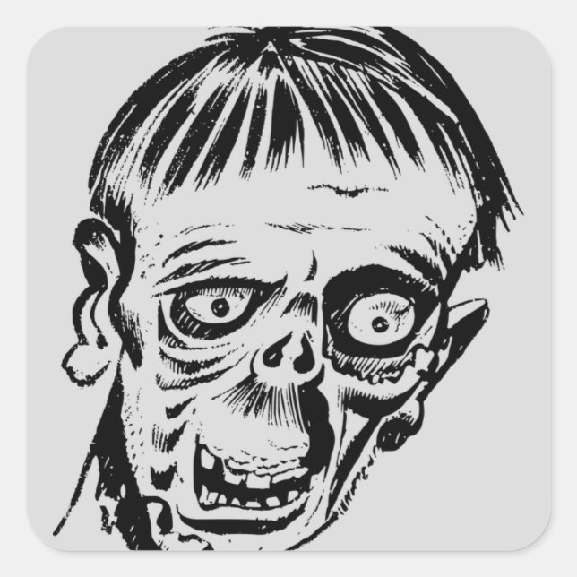 Adesivo Quadrado cabeça monstruosa (Frente)