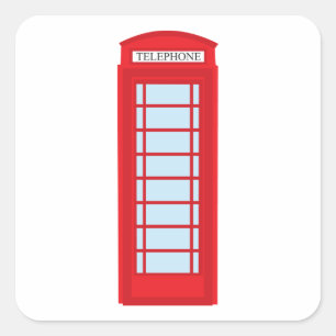 Adesivo Quadrado Cabine de telefone de Londres