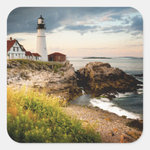 Adesivo Quadrado Cabo principal Elizabeth do farol   de Portland,