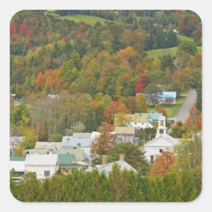 Adesivo Quadrado Cabot, Vermont no outono. Nordeste Reino.