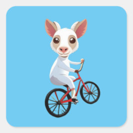Adesivo Quadrado Cabra branca e bonita de bicicleta