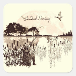Adesivo Quadrado Caça a Patos