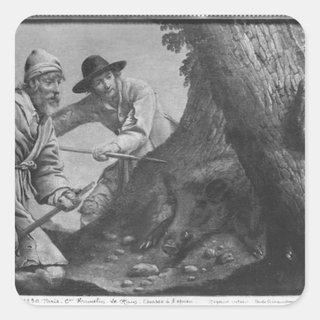 Adesivo Quadrado Caça ao boar (Frente)