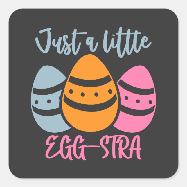 Adesivo Quadrado Caça ao Ovo de Páscoa. Aparência (Frente)