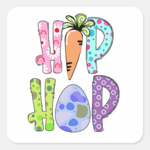 Adesivo Quadrado Caça ao Ovo de Páscoa - Feriados