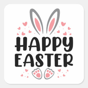 Adesivo Quadrado Caça ao Ovo de Páscoa - Jesus