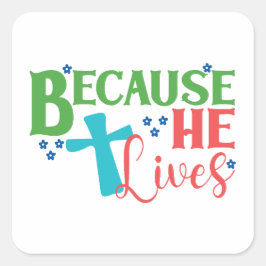 Adesivo Quadrado Caça ao Ovo de Páscoa! Santo