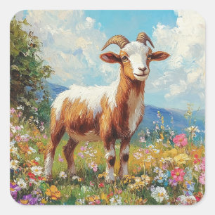 Adesivo Quadrado Caça Coca-Colorida Prado de Flor Selvagem