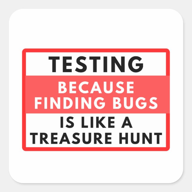 Adesivo Quadrado Caça de testes (Frente)