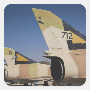 Adesivo Quadrado Caça Kfir construído por israelenses