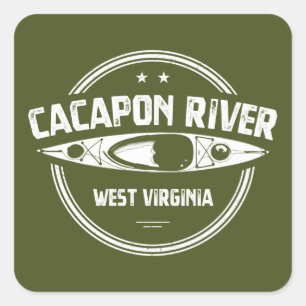 Adesivo Quadrado Cacapon River (Virgínia Ocidental)