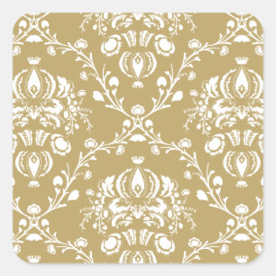 Adesivo Quadrado Cacau e Cream Damask