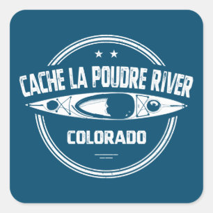 Adesivo Quadrado Cache la Poudre River Colorado Kayaking