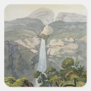 Adesivo Quadrado Cachoeira de Vinagre do rio, perto do vulcão de