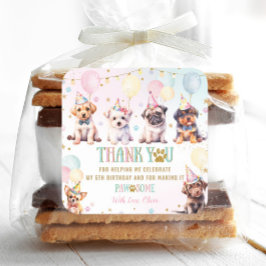 Adesivo Quadrado Cachorro Bonito Adorável Cachorro Balões Festa de 