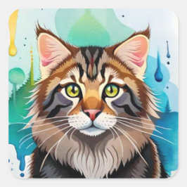 Adesivo Quadrado Cachorro bonito fecha a miniárea de transferência