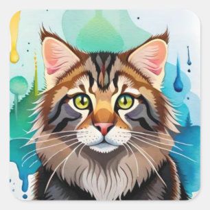 Adesivo Quadrado Cachorro bonito fecha a miniárea de transferência