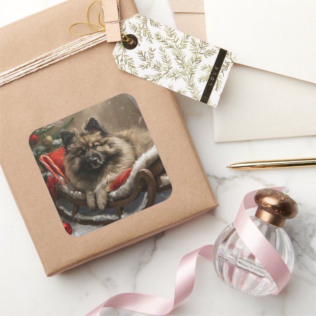 Adesivo Quadrado Cachorro Cachorro Festivo (Presentear)