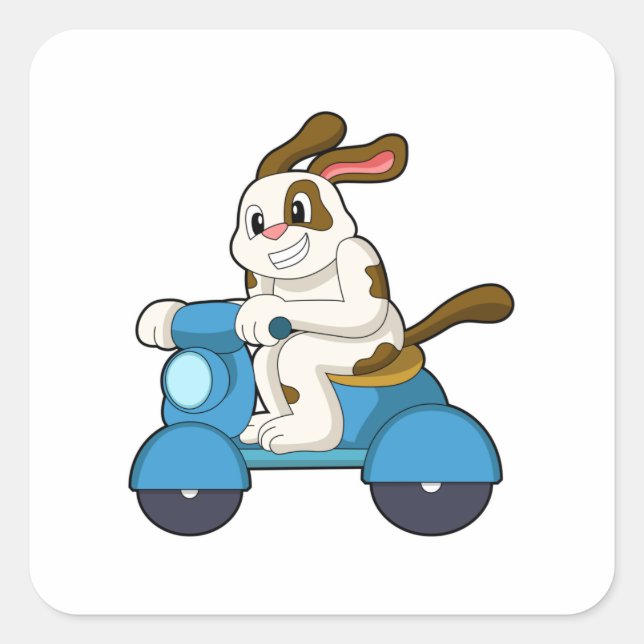 Adesivo Quadrado Cachorro como Biker com Patinete.PNG (Frente)