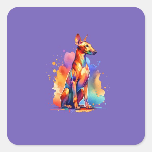 Adesivo Quadrado Cachorro de Caça Faraó (Frente)