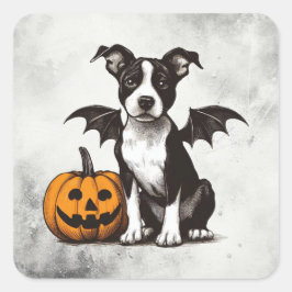 Adesivo Quadrado Cachorro de Halloween