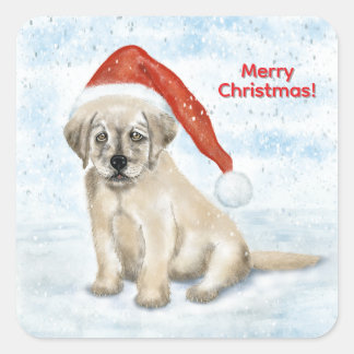 Adesivo Quadrado Cachorro de Natal