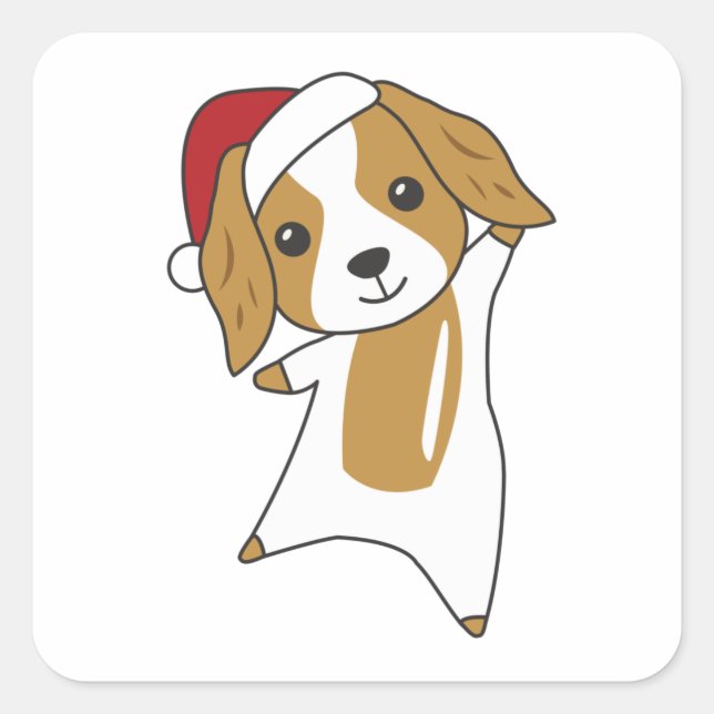 Adesivo Quadrado Cachorro-de-Natal, Cachorro-de-Natal, Cachorro-de- (Frente)