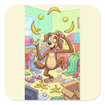 Cachorro Macaco Brincalhão – Caos Colorido de Mala