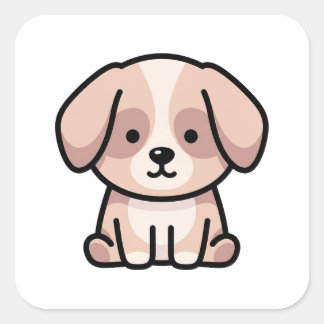 Adesivo Quadrado Cachorro Minimalista Equilibrado – Ilustração Mode