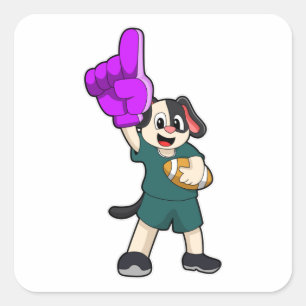 Adesivo Quadrado Cachorro no Futebol