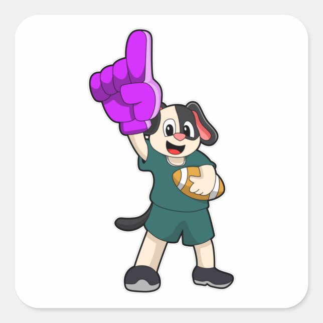 Adesivo Quadrado Cachorro no Futebol (Frente)