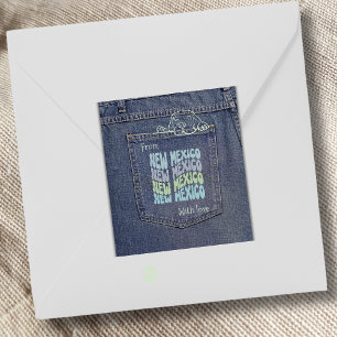 Adesivo Quadrado Cachorro Novo México na Praça Jean Pocket