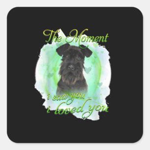 Adesivo Quadrado Cachorro Schnauzer - Eu Te Adorei A Camiseta
