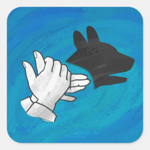 Adesivo Quadrado Cachorro Sombra em Azul