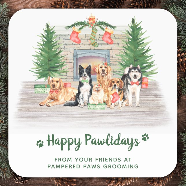 Adesivo Quadrado Cachorros Bonitos Cachorros de Pet Business Durant (Criador carregado)