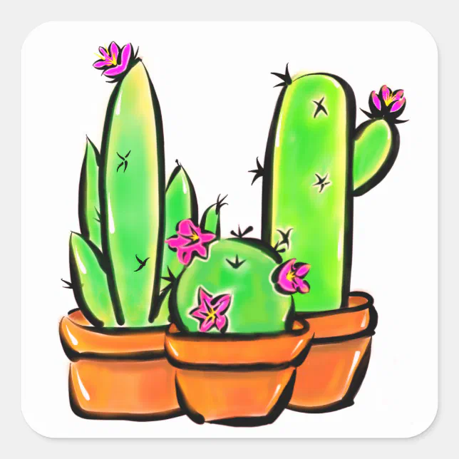 Poster Jardim De Cactus Caquetado Em Pote