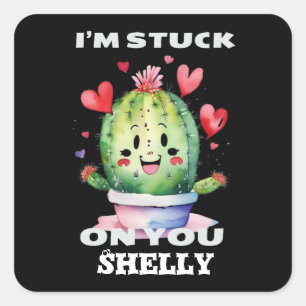 Adesivo Quadrado Cactus, estou preso em você